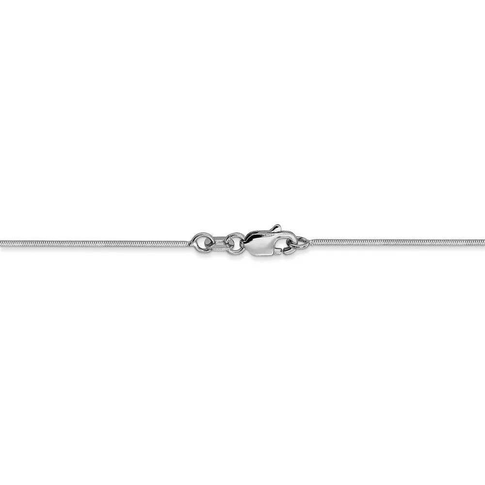 0.8mm, 14k White Gold, Octagonal Snake Chain Anklet or Bracelet