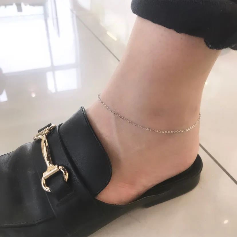 10k Gold Sparkle Link Anklet