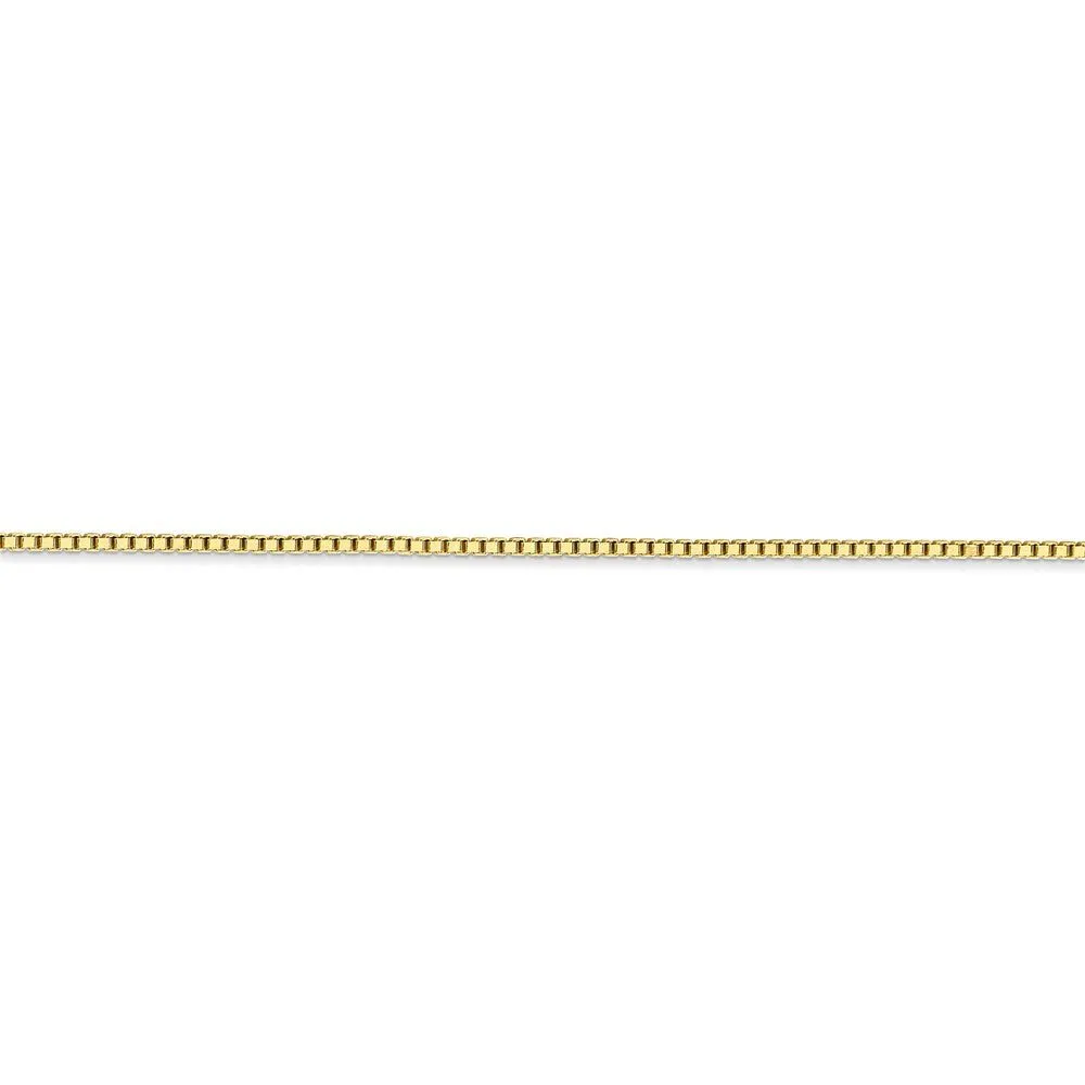 1.25mm, 10k Yellow Gold, Box Chain Anklet, 9 Inch