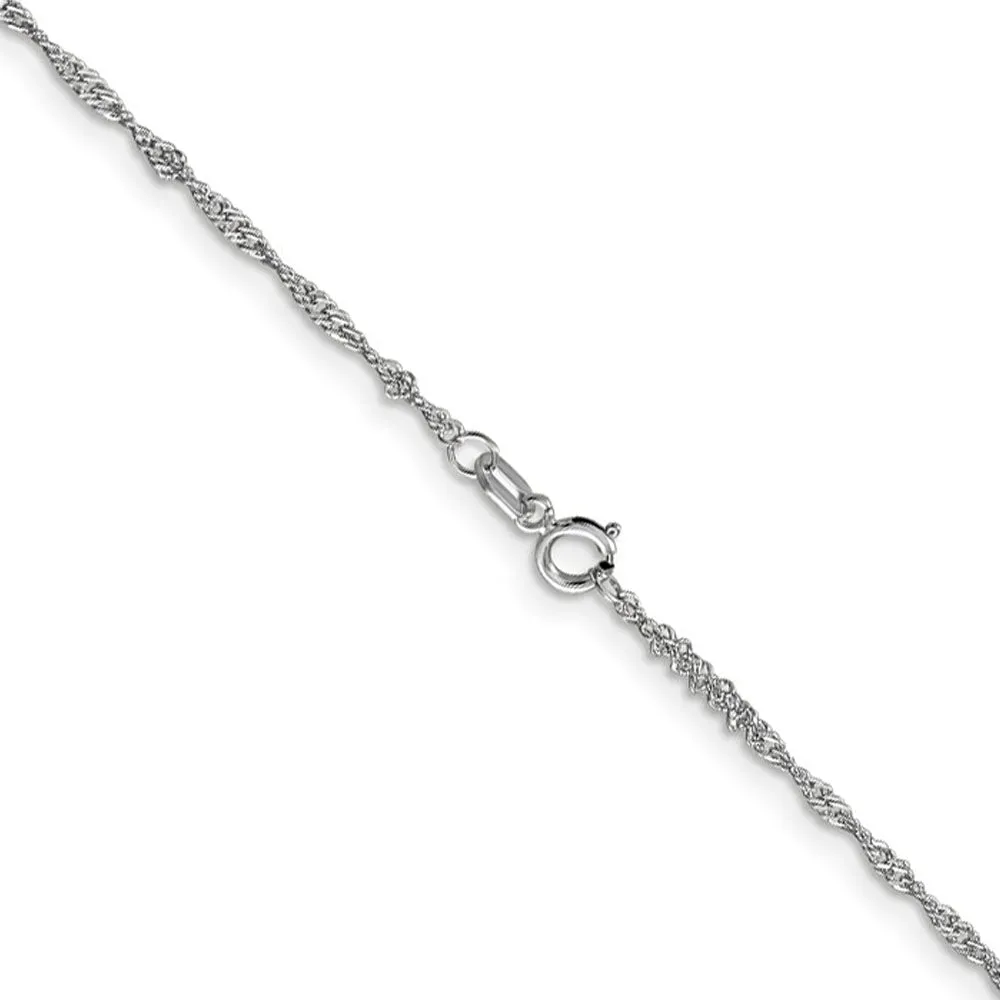 1.4mm, 14k White Gold, Singapore Chain Anklet or Bracelet