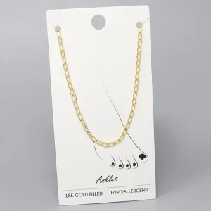 18K Gold Filled Oval Link Chain Anklet