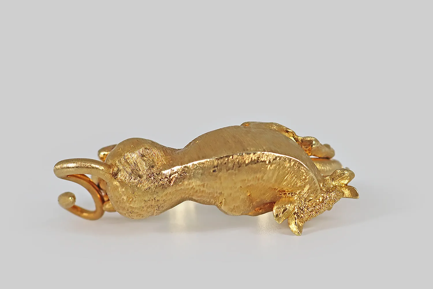 1970s Greek Hinged Bracelet with Lounging Bull
