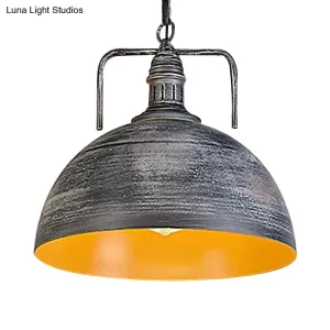 8"/12"/16" W Antique Style Metal Pendant Light in Dark Grey/Light Grey - Perfect for Dining Room