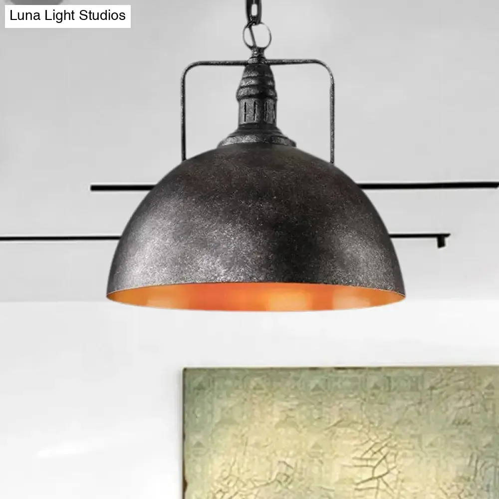8"/12"/16" W Antique Style Metal Pendant Light in Dark Grey/Light Grey - Perfect for Dining Room