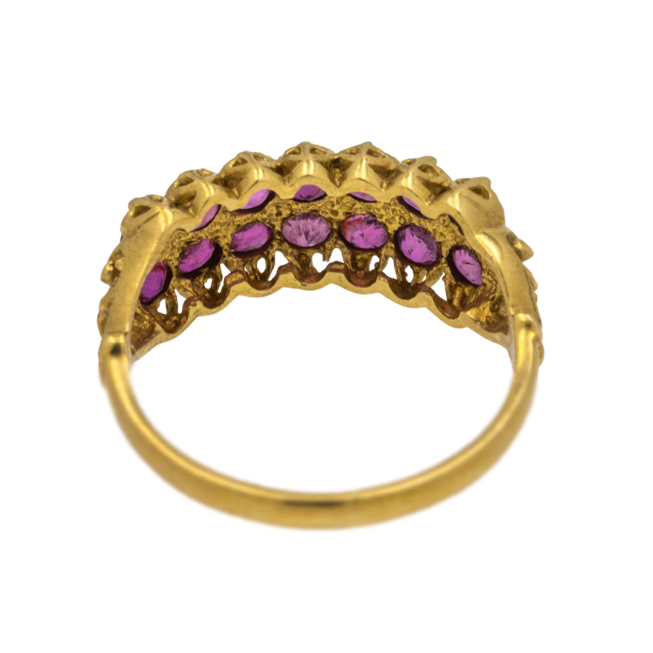 9ct Gold Ruby Double Row Ring, 0.84ct