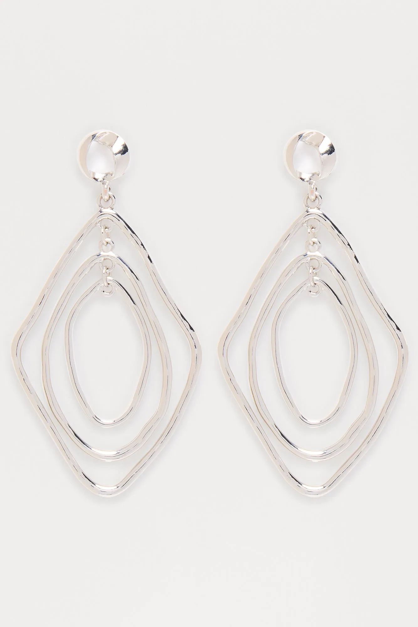 Abby Waterfall Drop Earrings - Silver