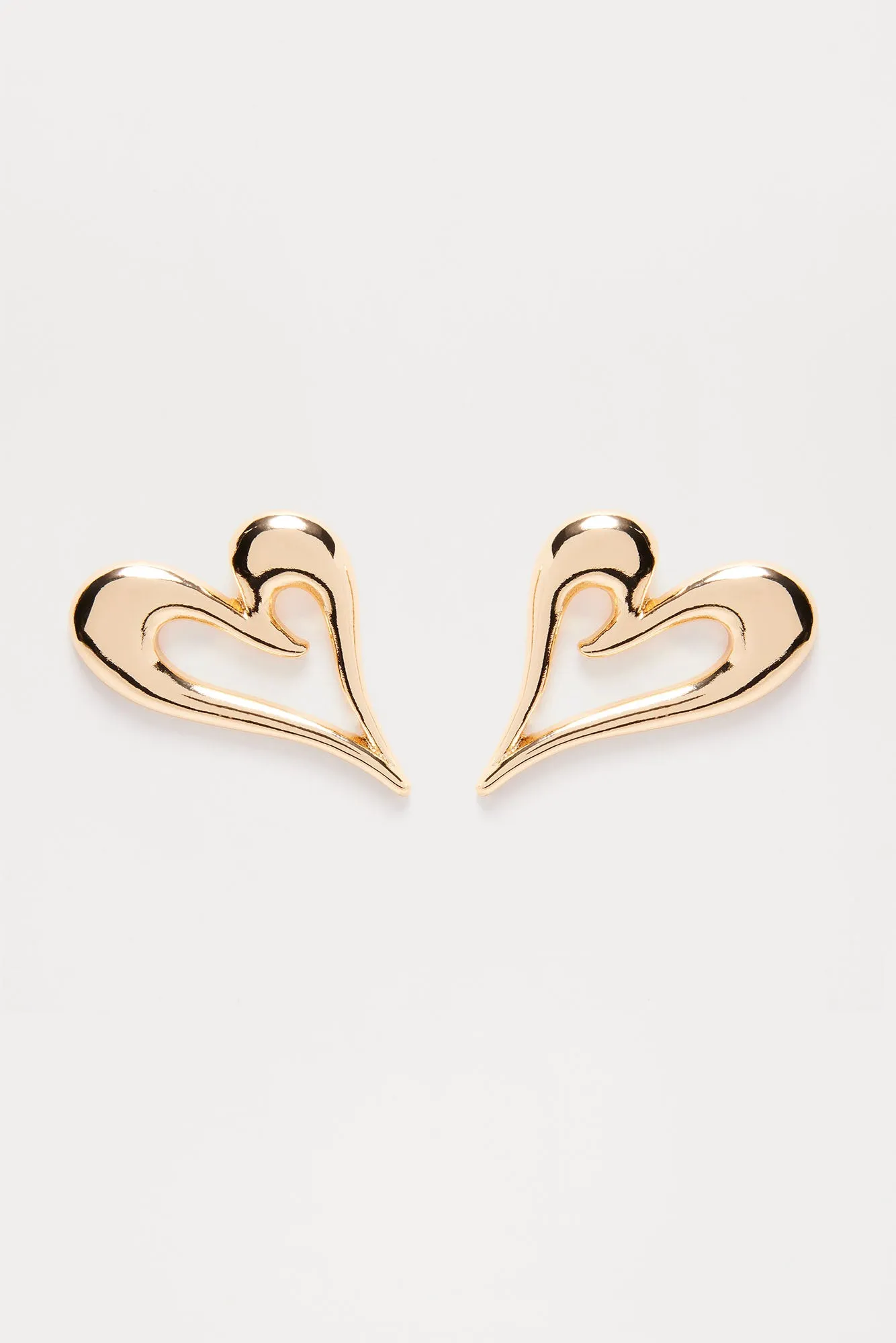 Abstract Heart Studs - Gold