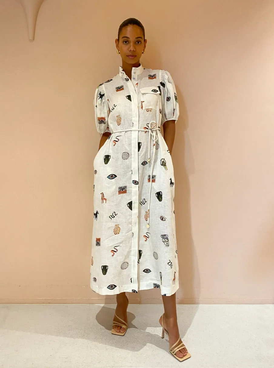 Alemais Hera Midi Dress in Ivory