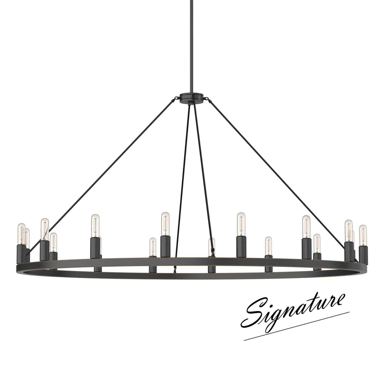 ALVA 16-Light Circular Wagon Wheel Chandelier Bronze E14 Farmhouse Light