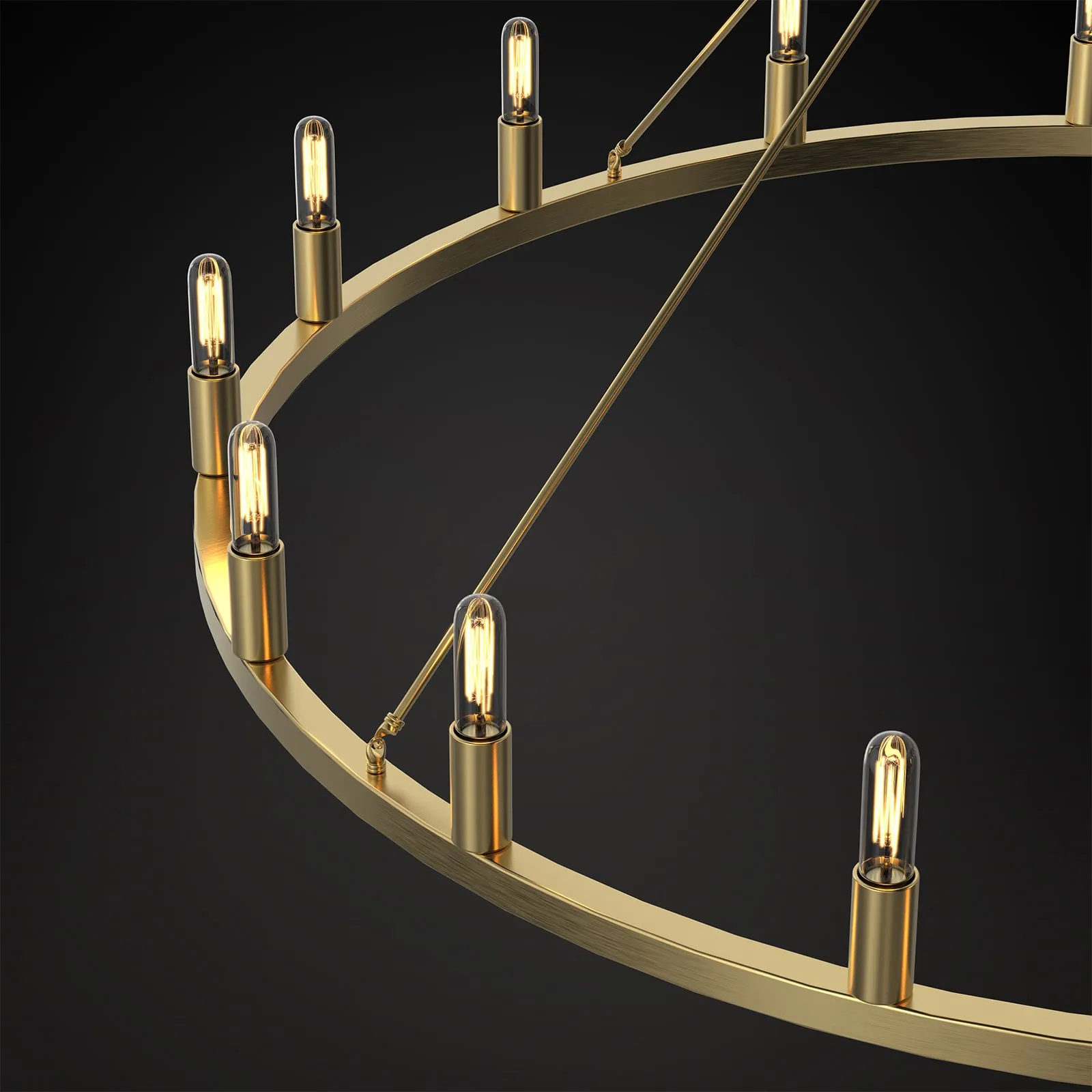 ALVA 16-Light Modern Wagon Wheel Chandelier Aged Brass E14 Farmhouse Light