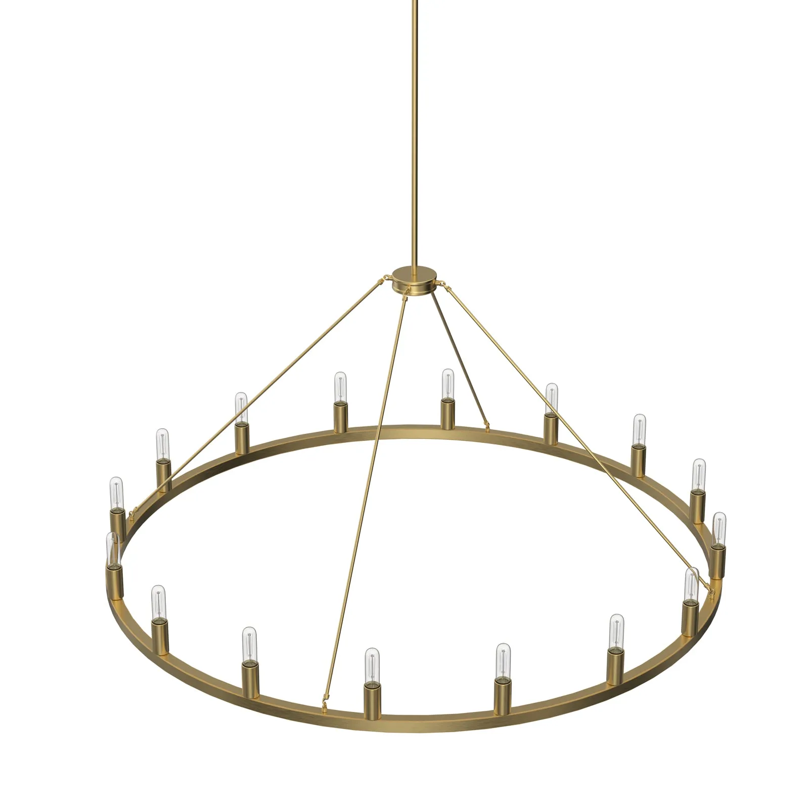 ALVA 16-Light Modern Wagon Wheel Chandelier Aged Brass E14 Farmhouse Light