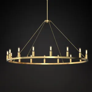ALVA 16-Light Modern Wagon Wheel Chandelier Aged Brass E14 Farmhouse Light