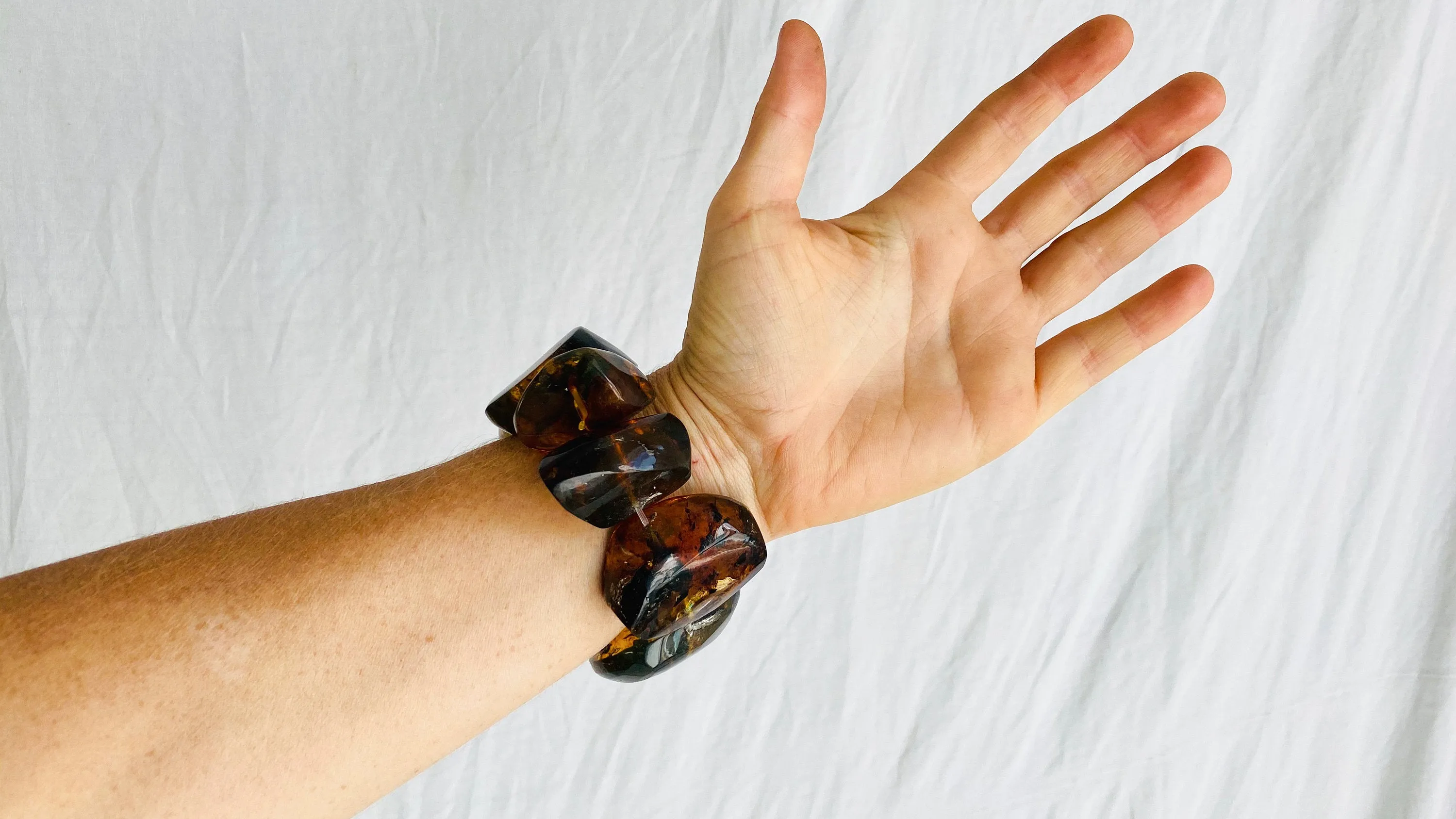 Amber Beaded Bracelet. Chunky