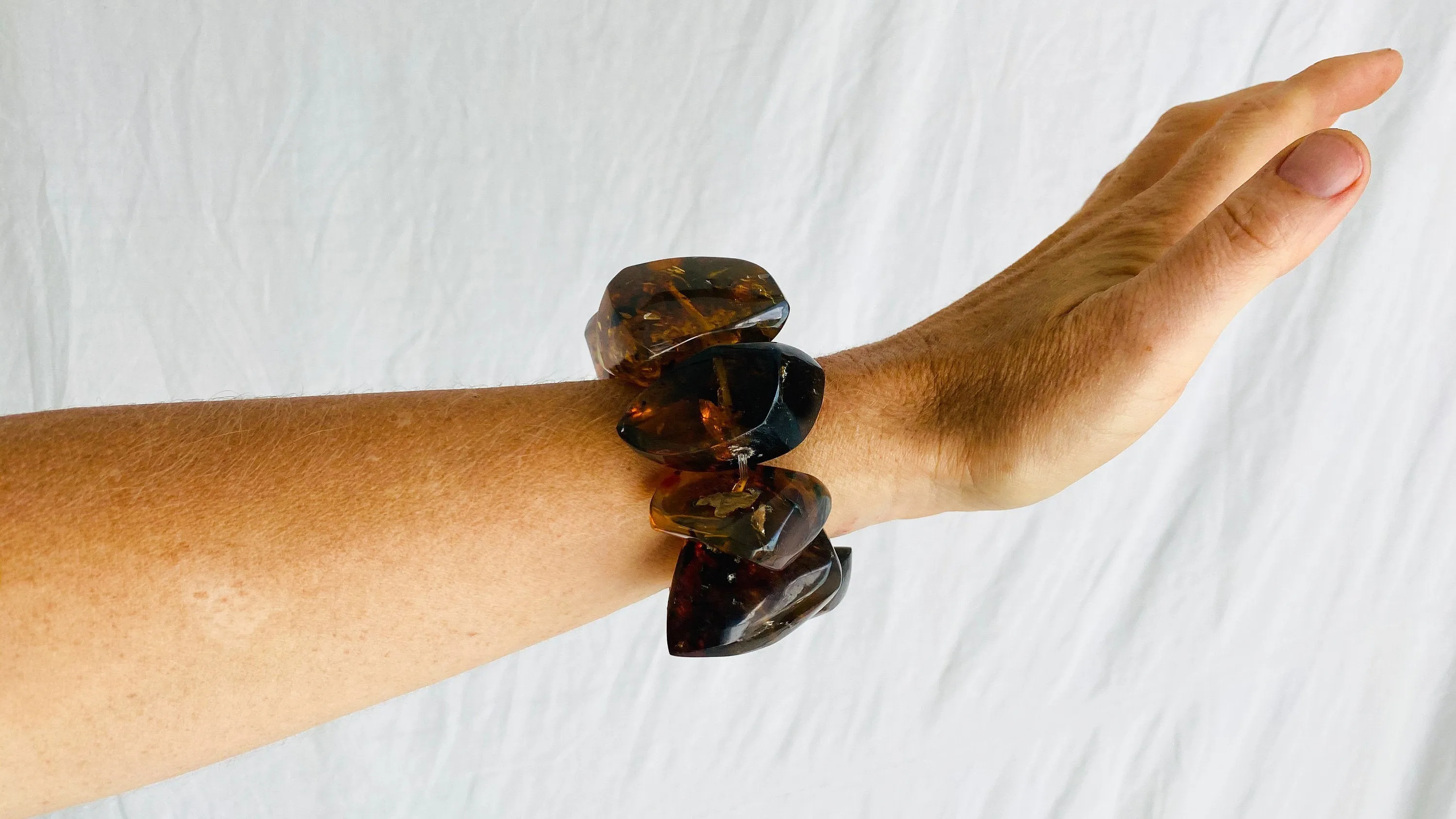 Amber Beaded Bracelet. Chunky