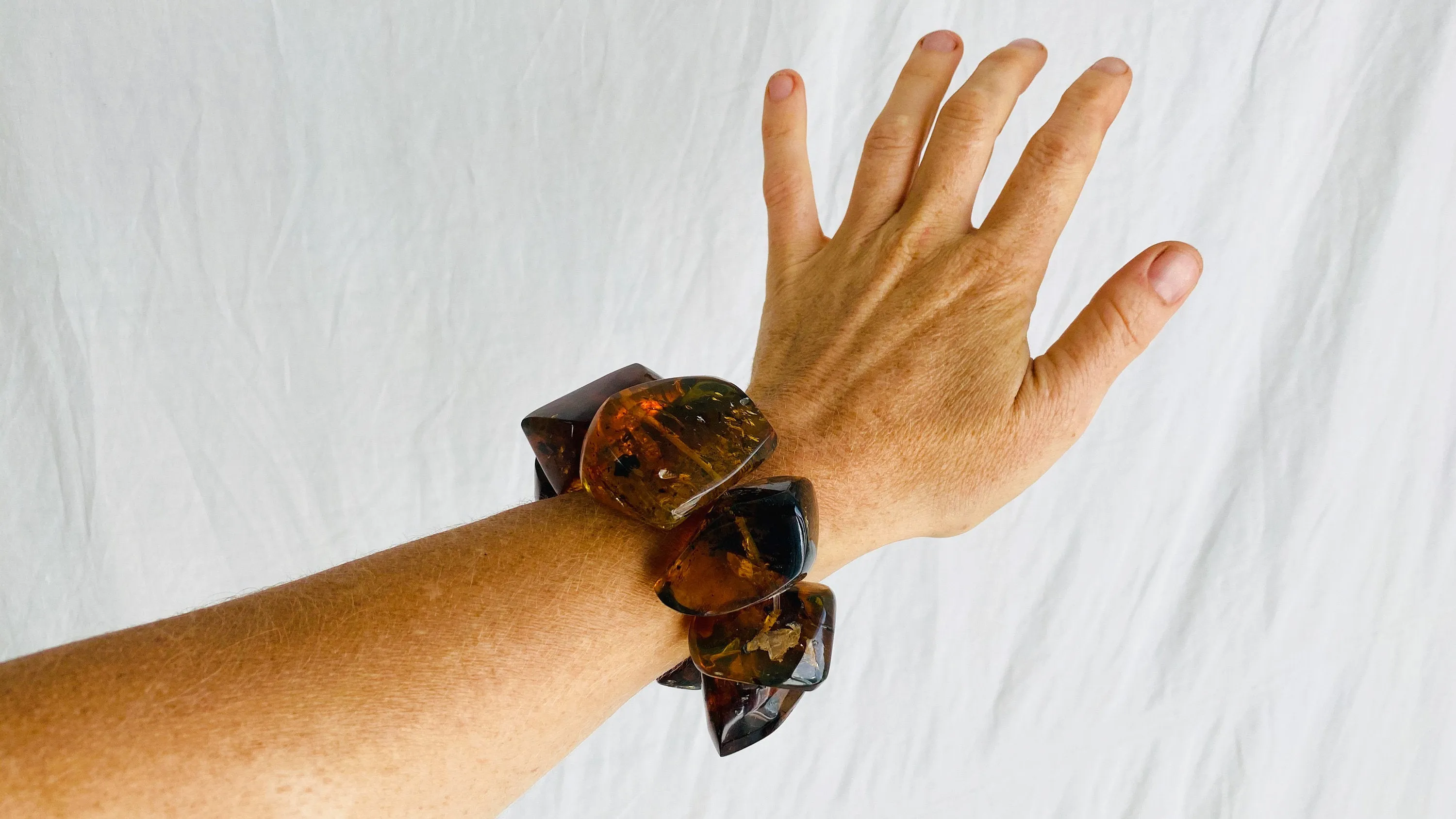 Amber Beaded Bracelet. Chunky