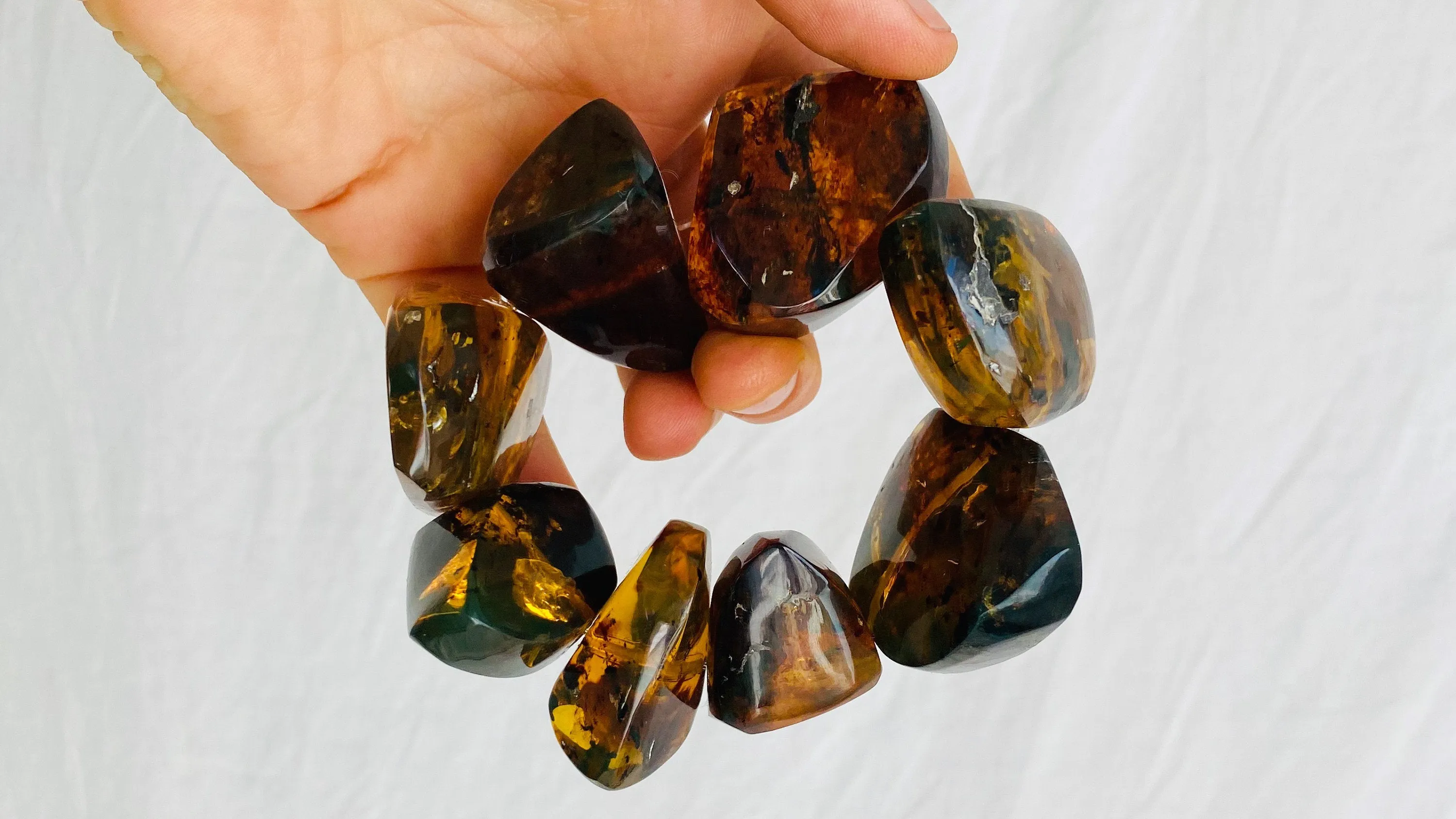Amber Beaded Bracelet. Chunky