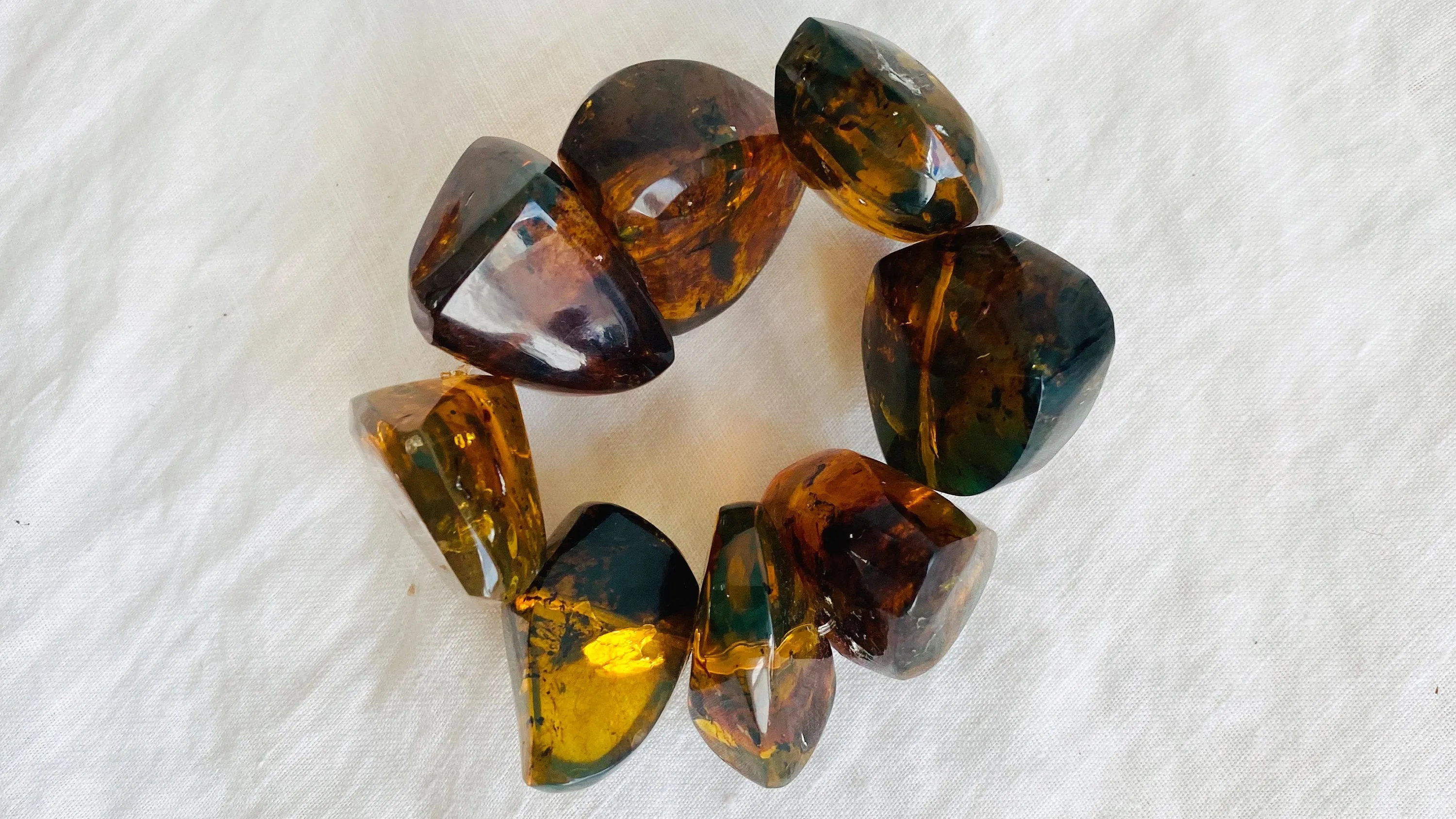 Amber Beaded Bracelet. Chunky