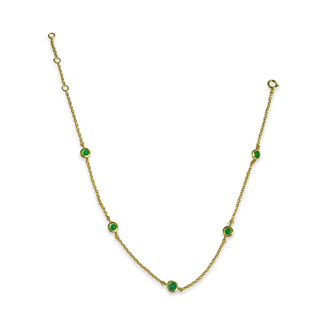 Amy Emerald Bezel Eternity Anklet