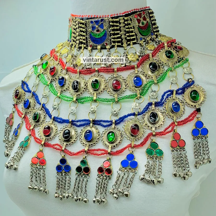 Antique Choker Necklace With Motifs and Tassels