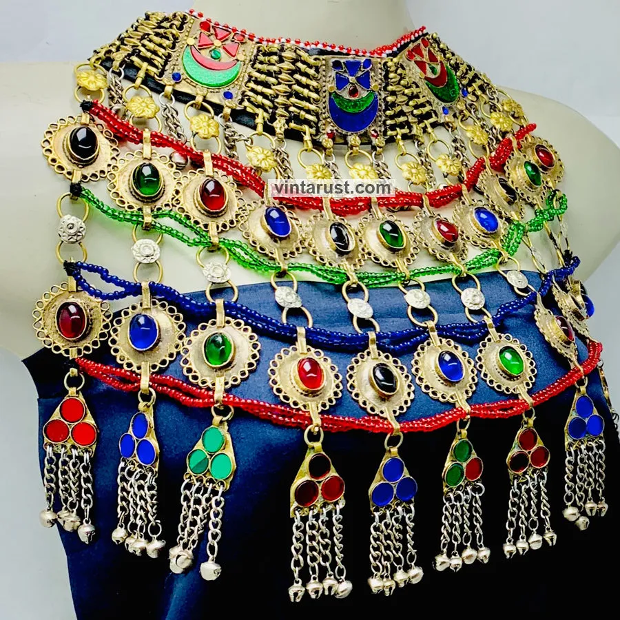 Antique Choker Necklace With Motifs and Tassels