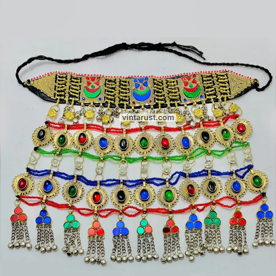 Antique Choker Necklace With Motifs and Tassels