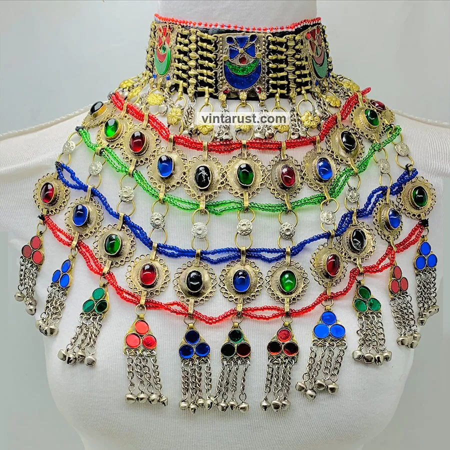 Antique Choker Necklace With Motifs and Tassels