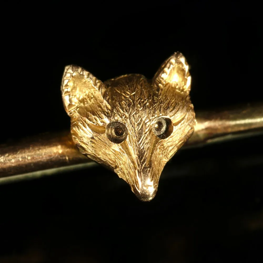 Antique Victorian Fox Brooch Hunting Riding Circa 1900