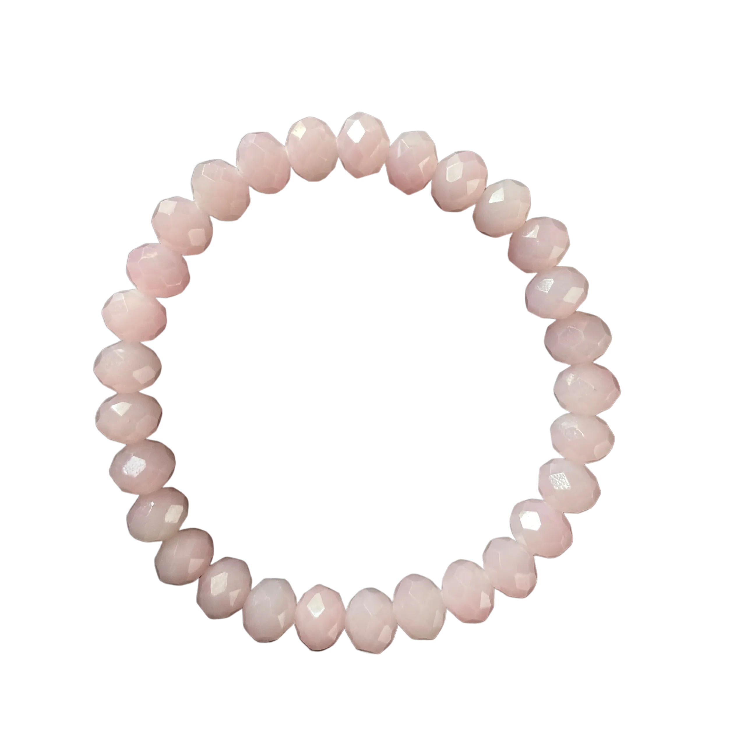 Baby Pink Faceted Rondelle 8mm Bracelet