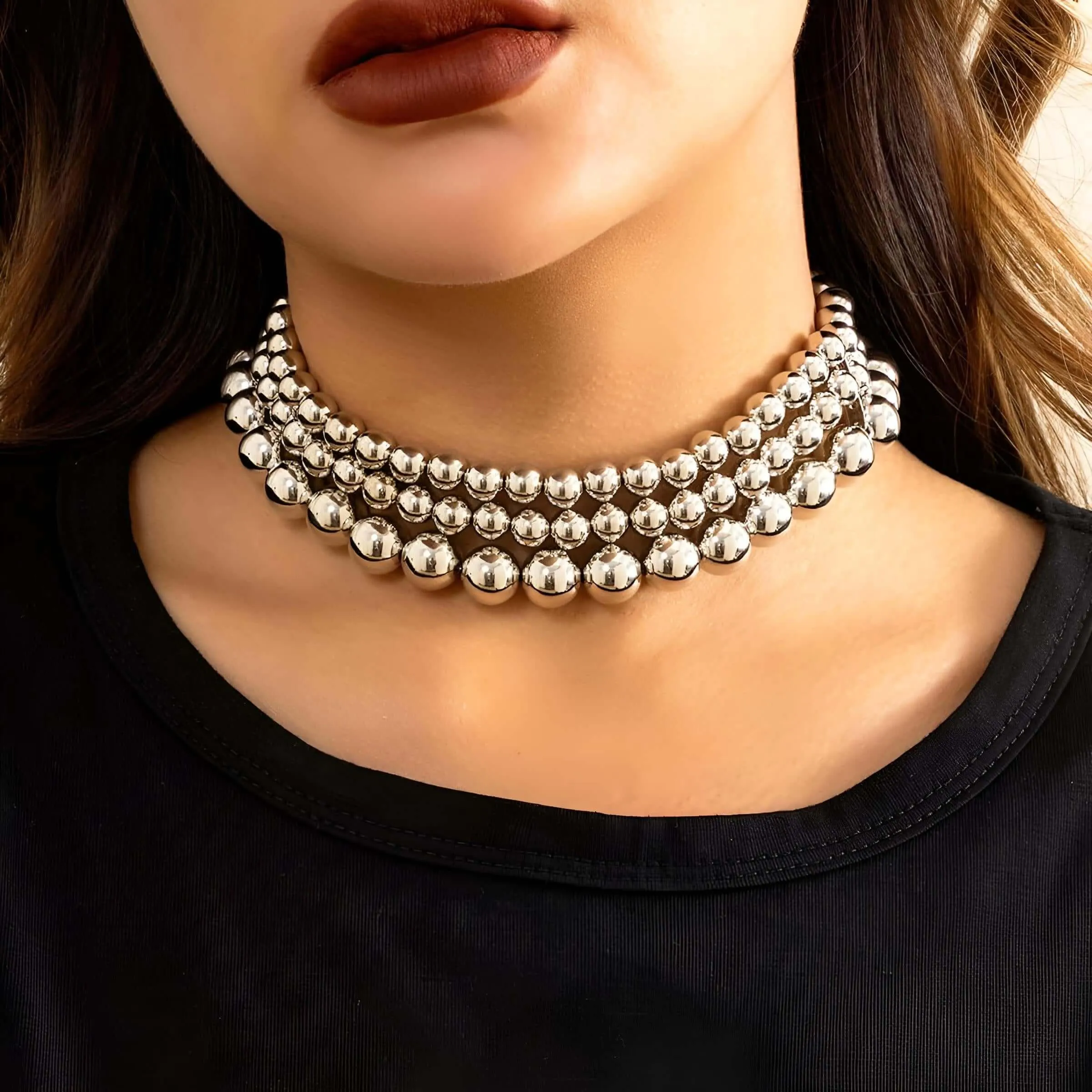Big Ball Choker Necklace for Women