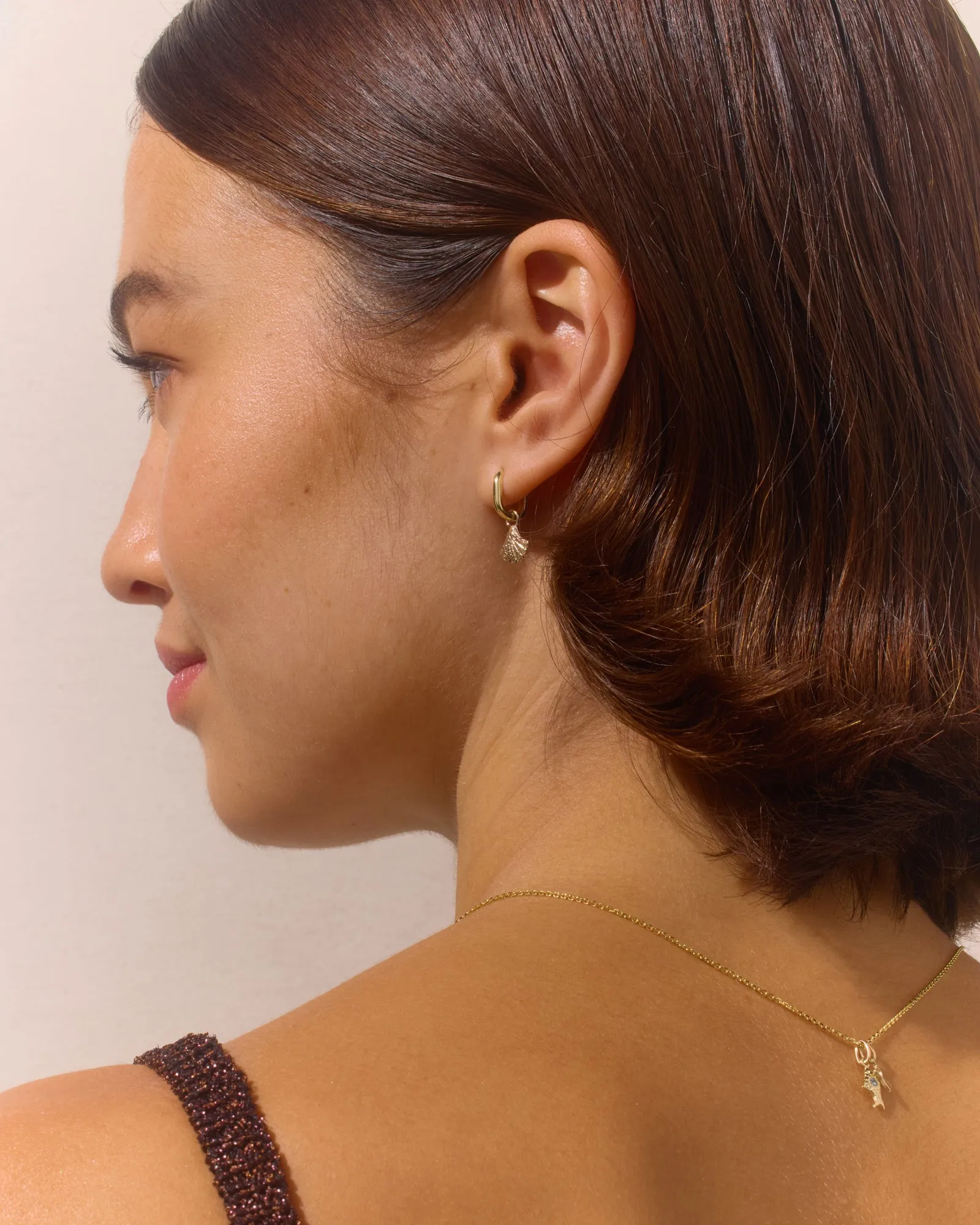 Birthstone Shell Earring | Gold