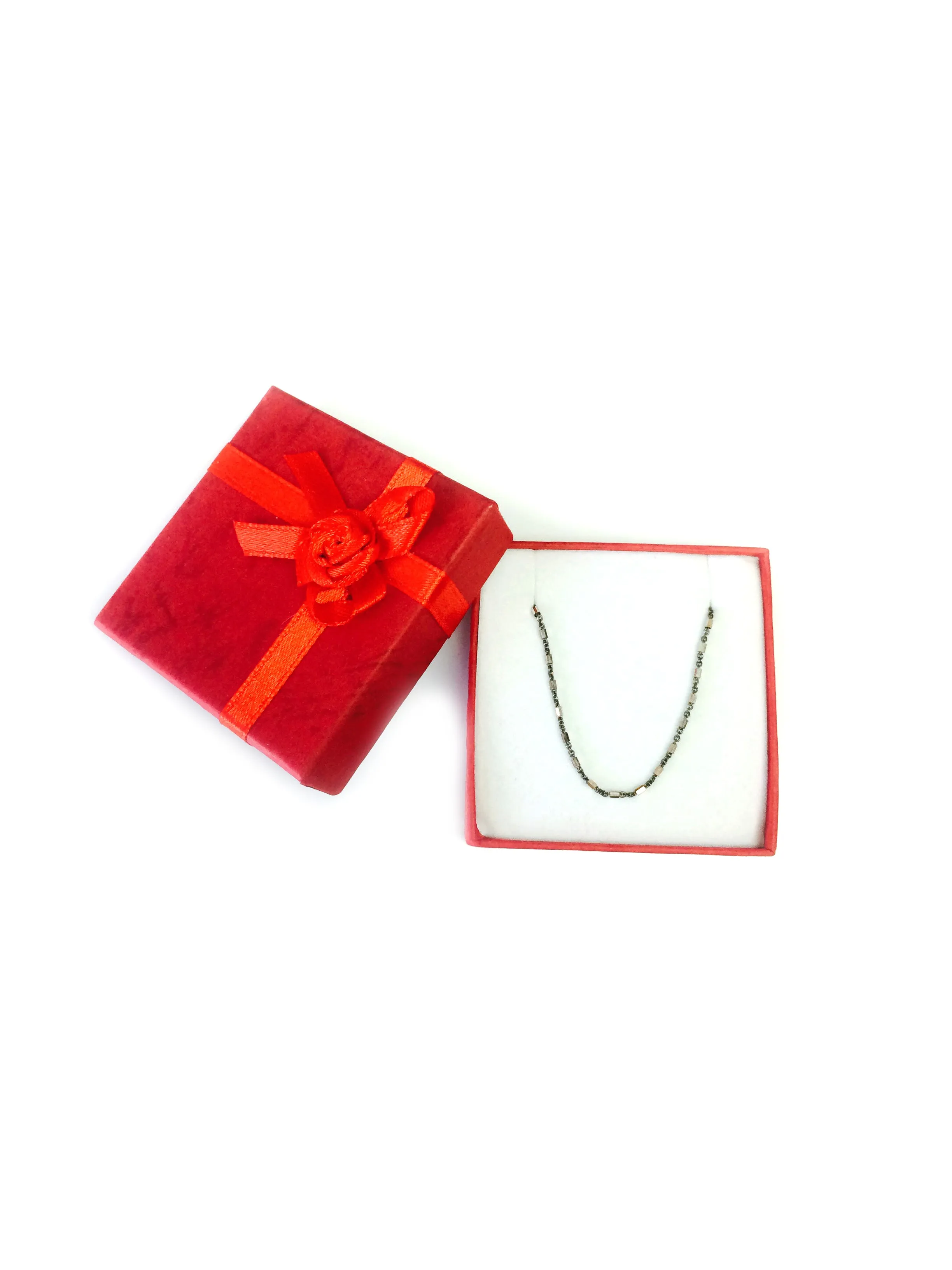 Black And White Barrel Bead Style Chain Anklet In Sterling Silver