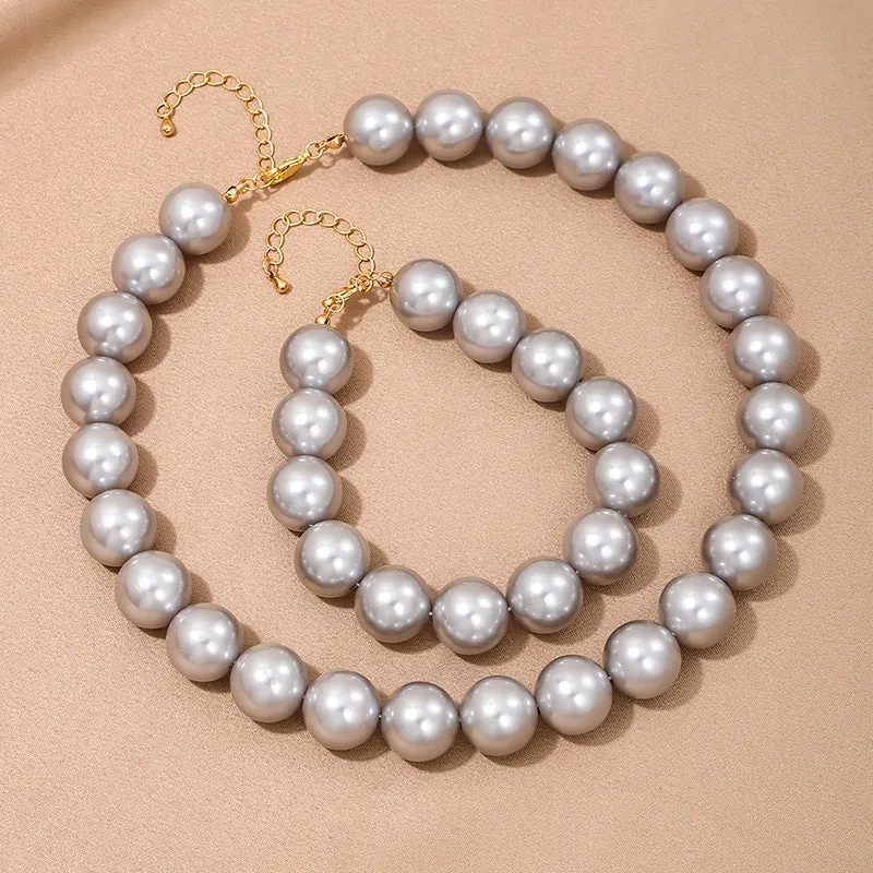 Bold Statement Heavy Metal Ball Chain Women's Jewelry Set - Urban Edge