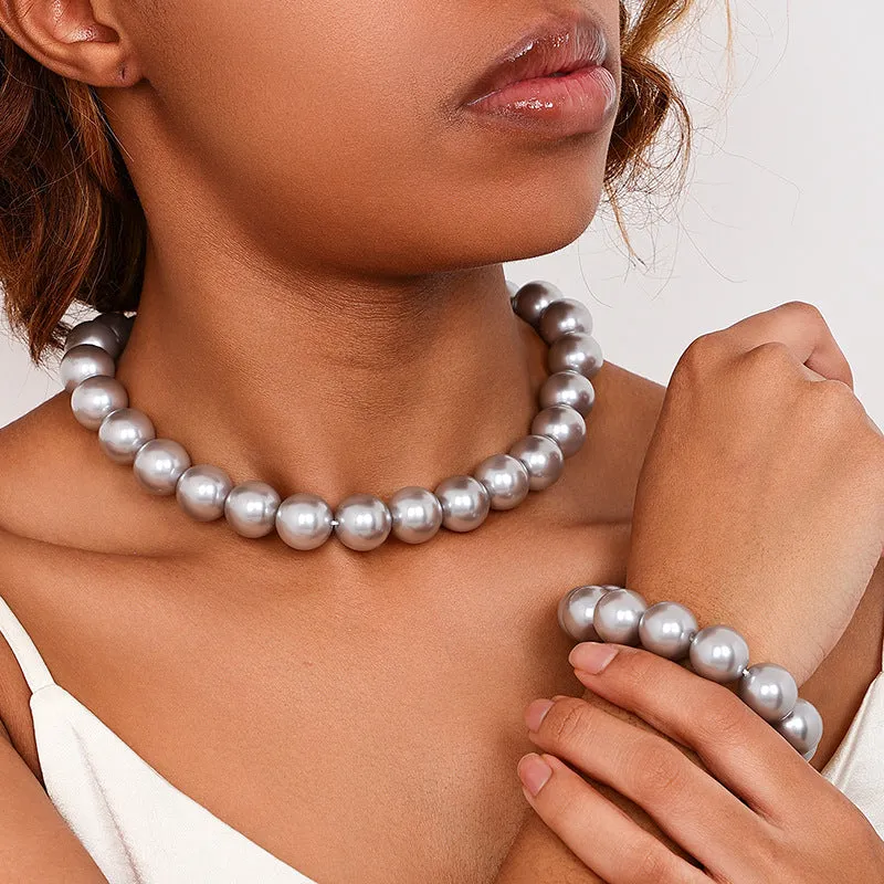 Bold Statement Heavy Metal Ball Chain Women's Jewelry Set - Urban Edge