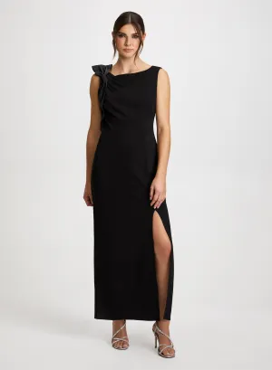 Bow Detail Gown & Button Earrings