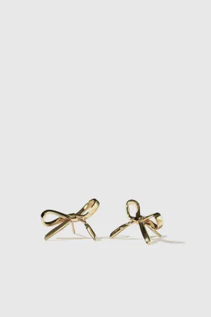Bow Stud Earrings Medium - Gold Plated