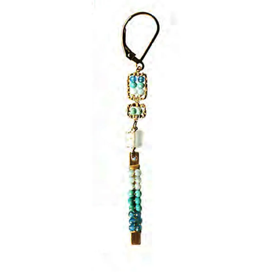 Capri Earrings 5143 A with Larimar Turquoise Apatite and Opal by Michelle Pressler