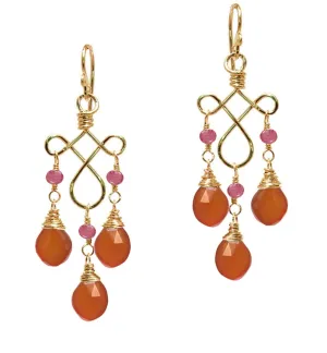 Carnelian and Spinel Earrings G62 by Calico Juno Designs, Bonnie Riconda