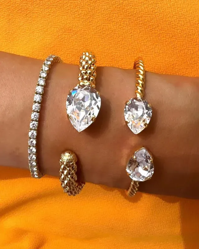 Caroline Svedbom Classic Rope Gold Bracelet - Crystal