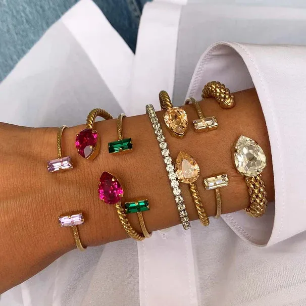 Caroline Svedbom Classic Rope Gold Bracelet - Crystal