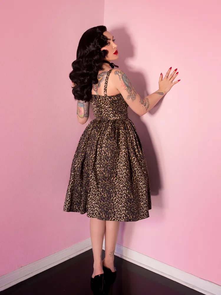 COMING BACK SOON - Sweetheart Swing Dress in Wild Leopard Print - Vixen by Micheline Pitt