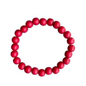 Coral Red Wood 8mm Bracelet
