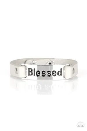 Count Your Blessings Silver Wrap Snap Bracelet - Paparazzi Accessories