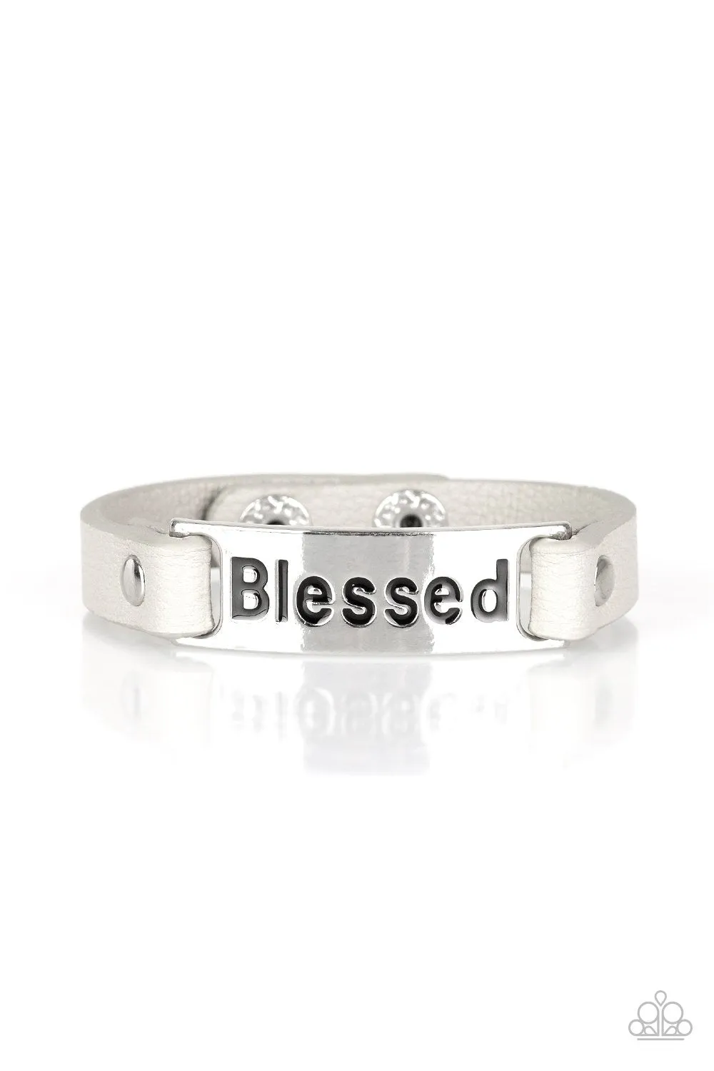 Count Your Blessings Silver Wrap Snap Bracelet - Paparazzi Accessories