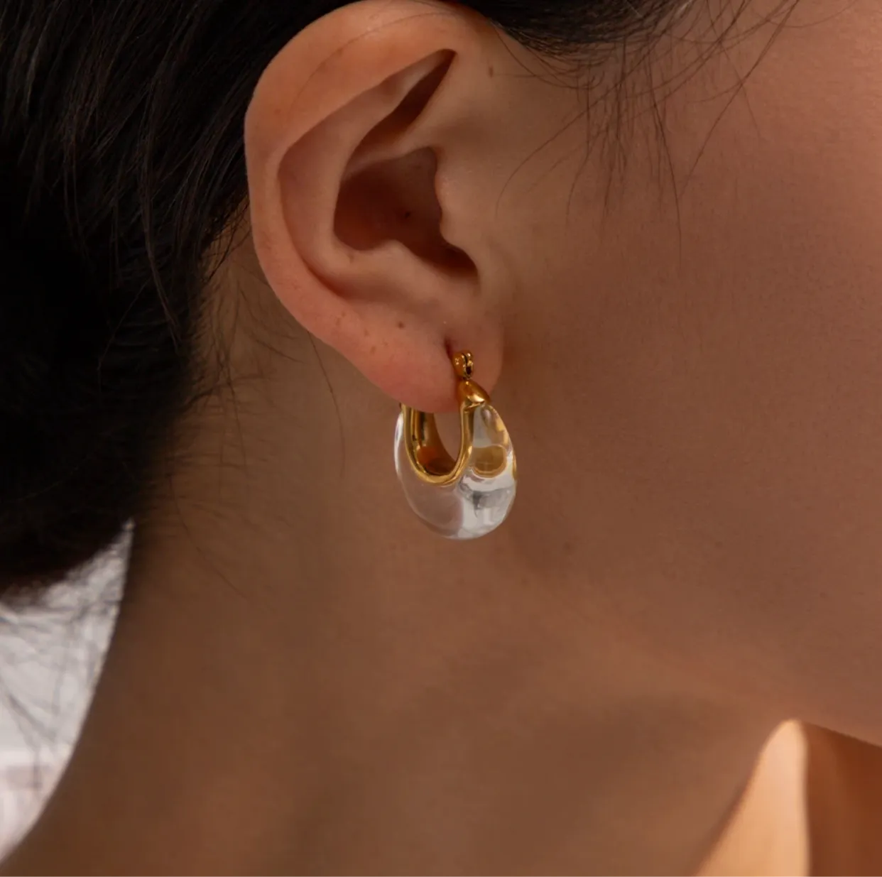 Crescent Resin Lucite Earrings