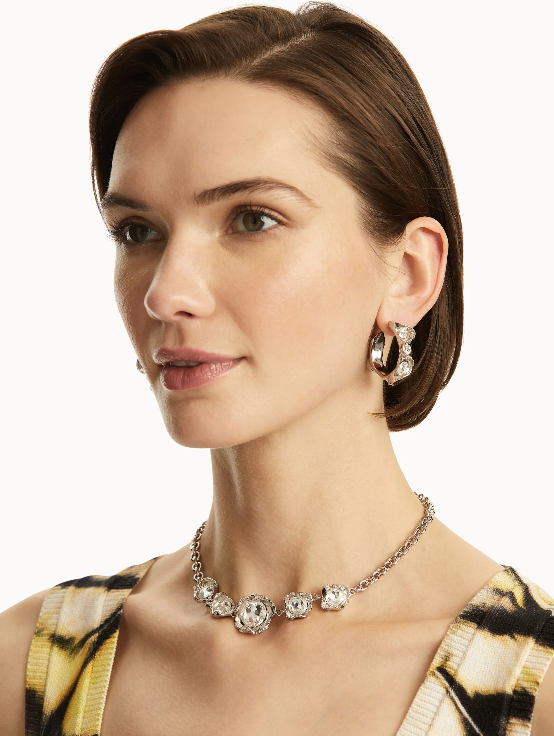 Crystal Nest Hoop Earrings
