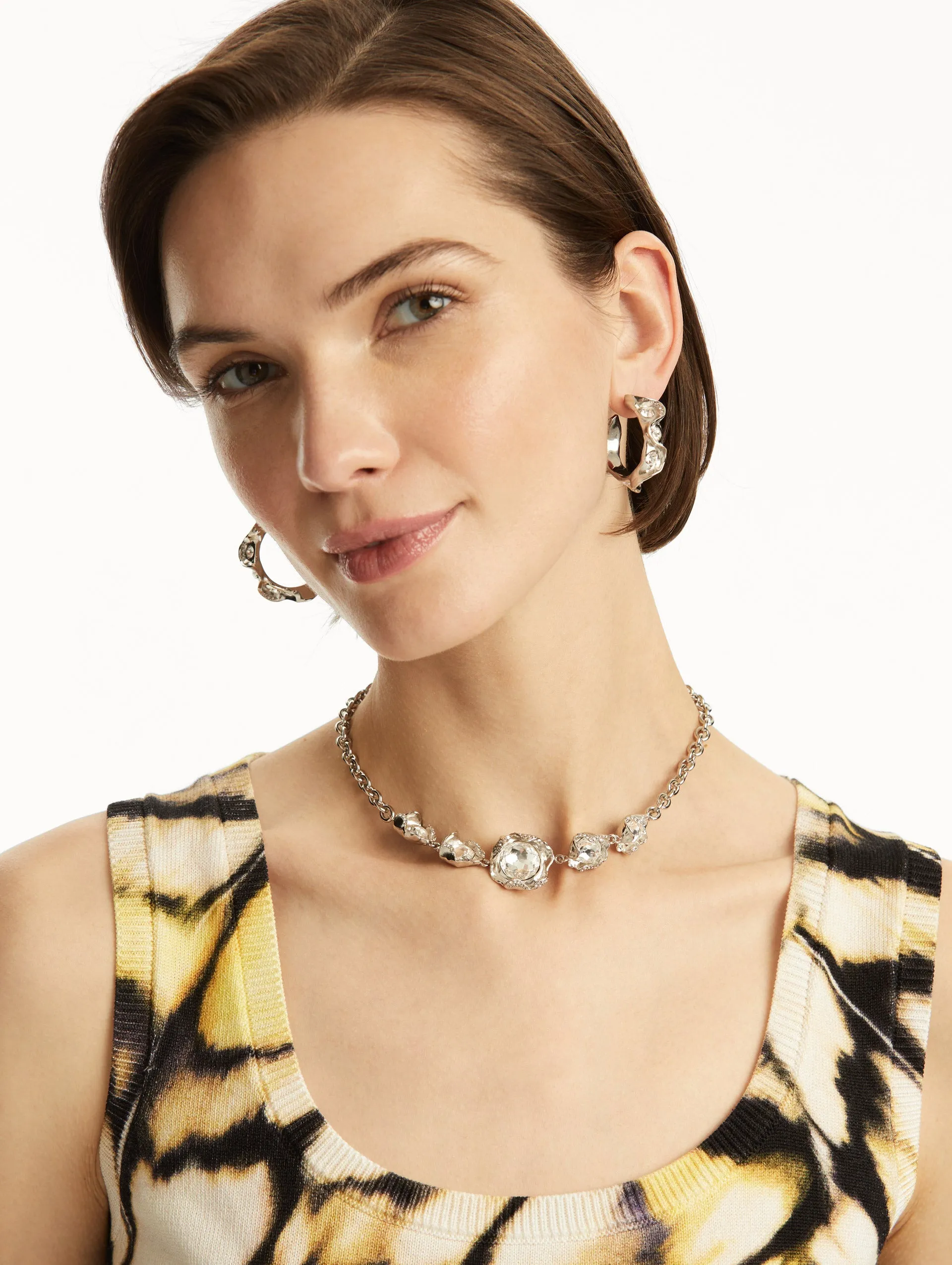 Crystal Nest Hoop Earrings