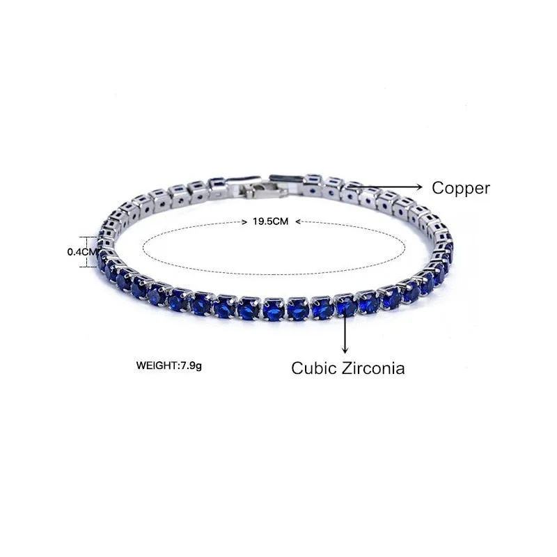 Cubic Zirconia Iced Out Chain Crystal Bracelet