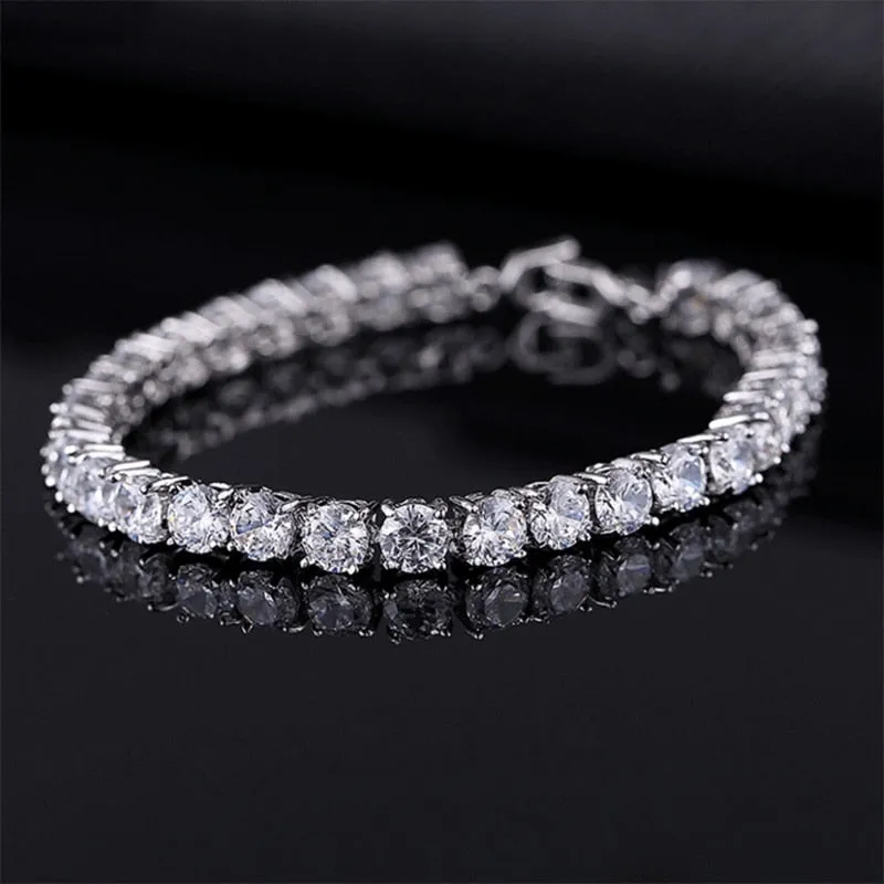Cubic Zirconia Iced Out Chain Crystal Bracelet