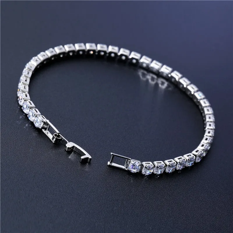 Cubic Zirconia Iced Out Chain Crystal Bracelet