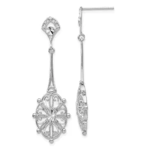 Diamond-Cut Filigree Dangle Earrings